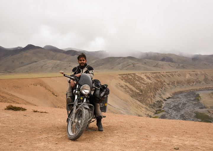 Kane Avellano and his Bonneville