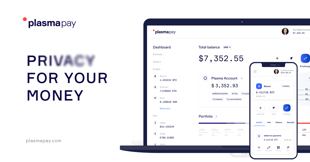 PlasmaPay is a safe multi-currency crypto/fiat wallet and payment system