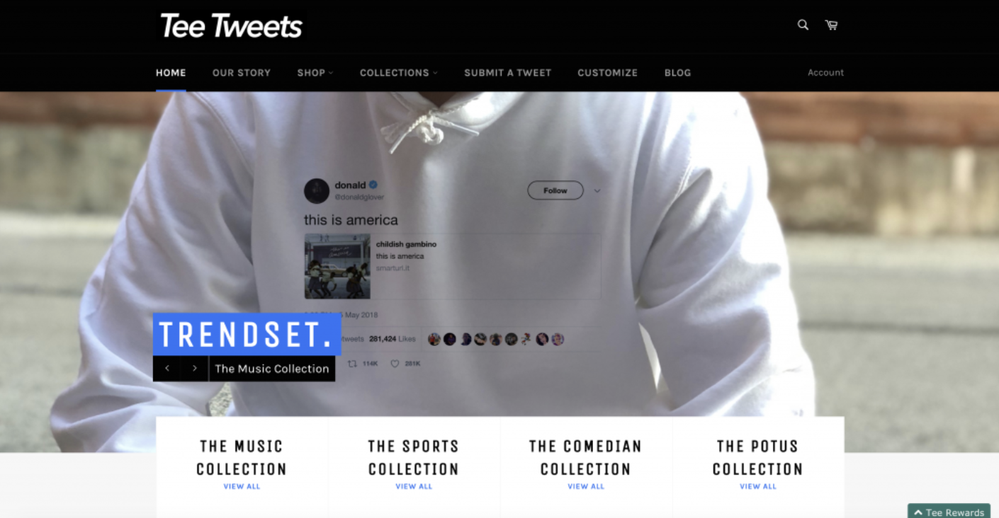 Tee Tweets homepage