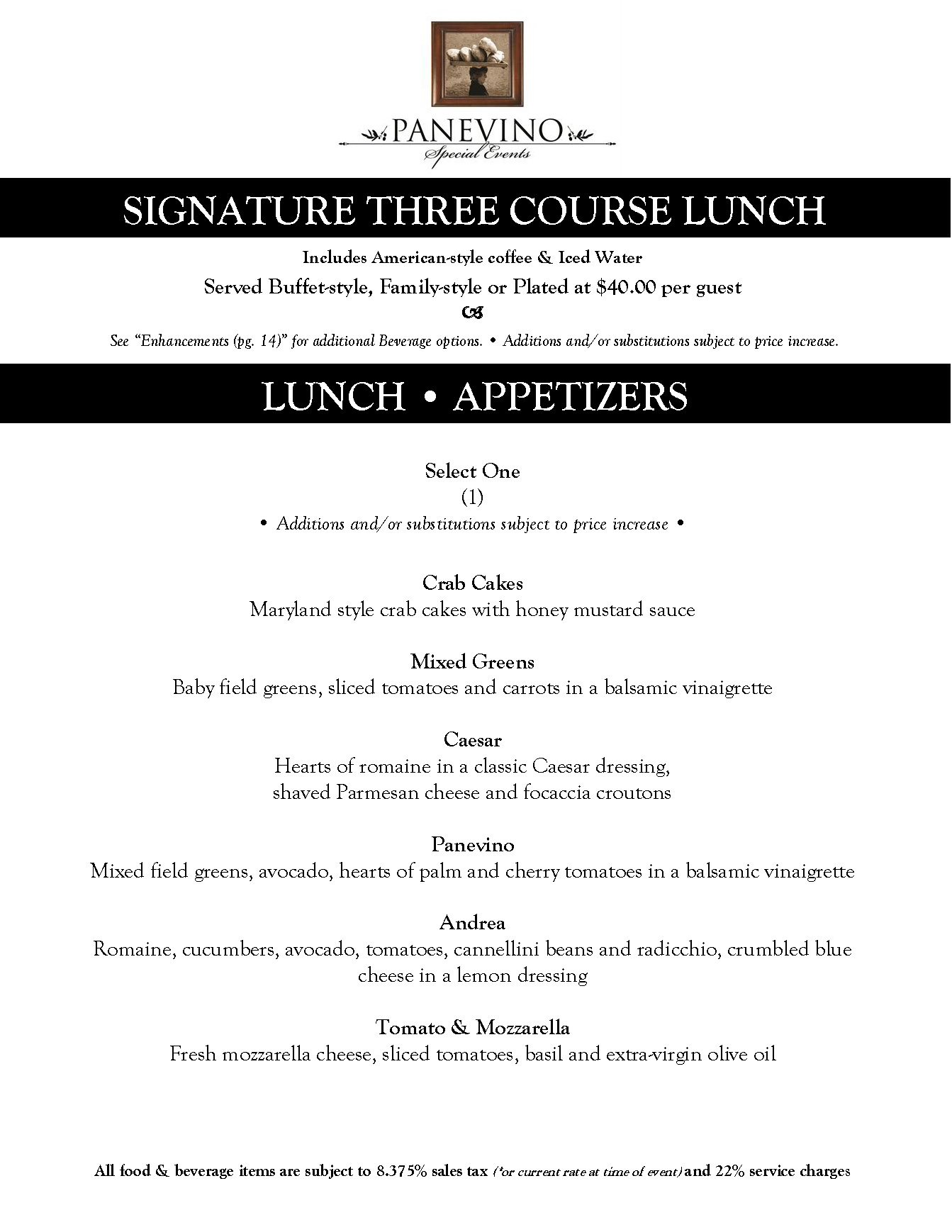 Group Dining Menu Panevino Italian Grill Best Italian Food in Las Vegas