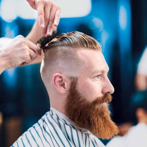 Customer in barbershop in Charlestown NSW