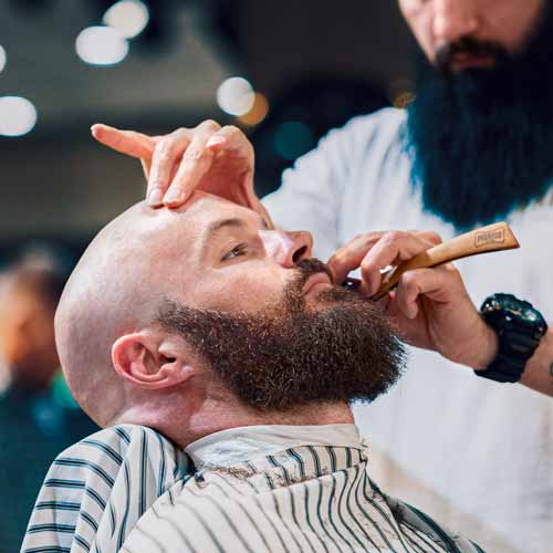 Customer in barbershop in Charlestown NSW