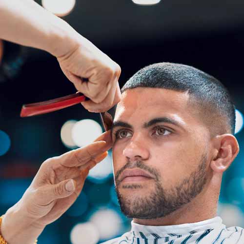 Customer in barbershop in Charlestown NSW