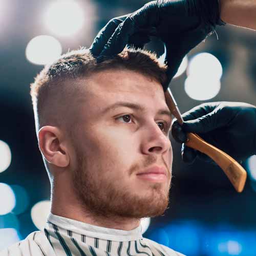 Customer in barbershop in Charlestown NSW