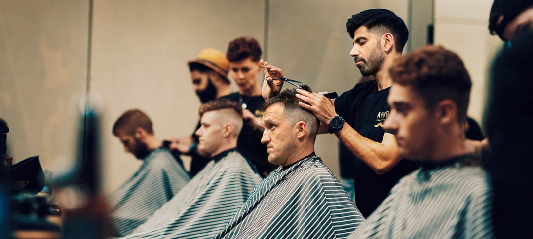 Barbers at work in the barbershop