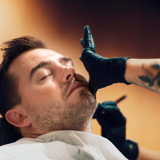 Traditional barbershop shaving techniques