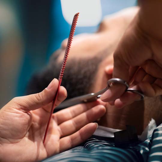 Barber Cutting Beard