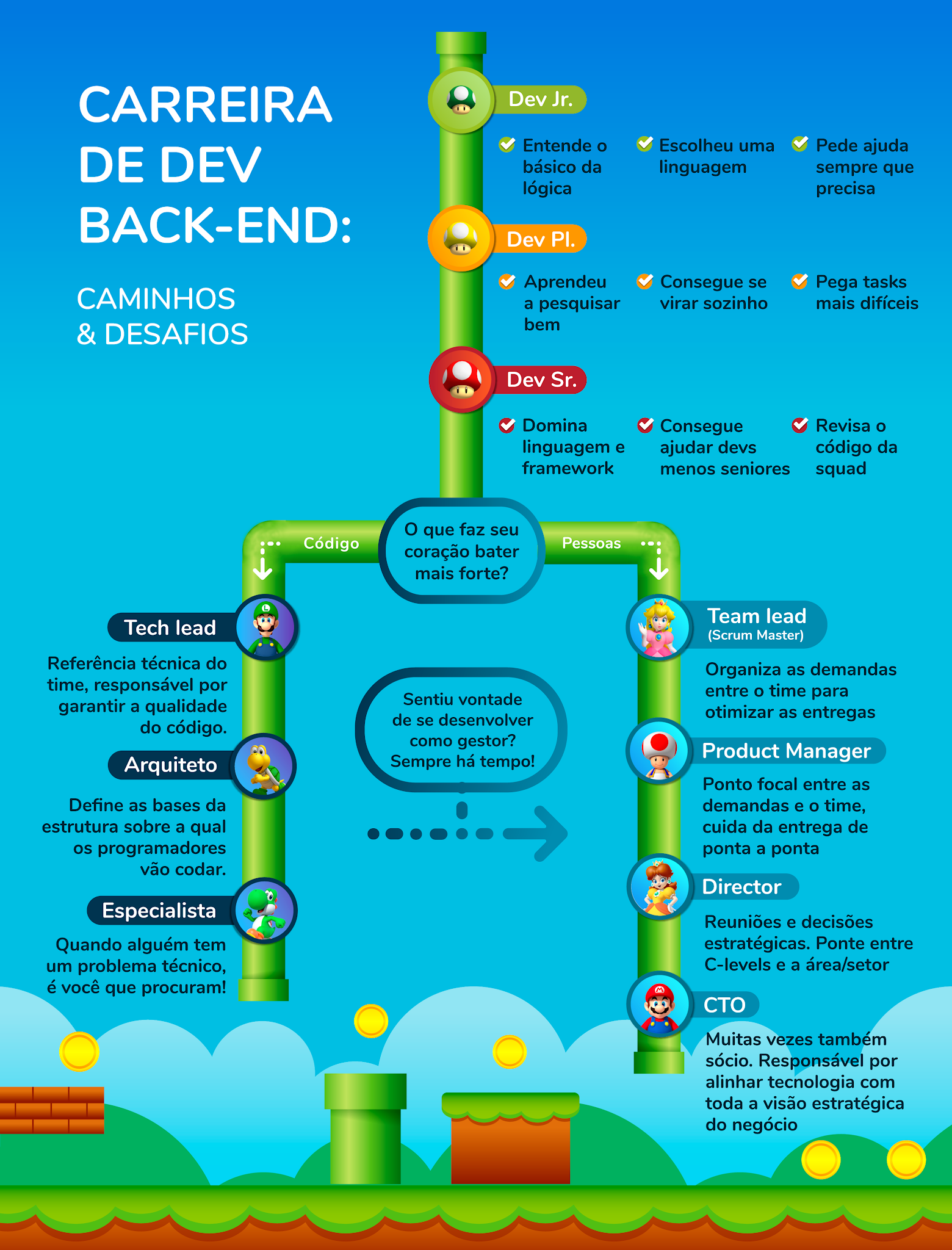 infográfico com carreira de desenvolvedor back-end