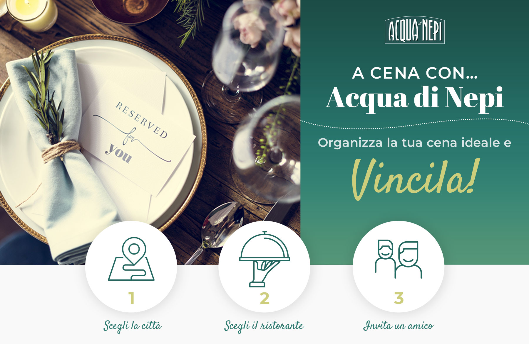 Cartolina concorso A cena con Acqua di Nepi 2019