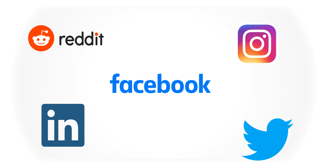 a graphic representing how local line integrates with social media platforms such as reddit, instagram, facebook, linkedin, twitter