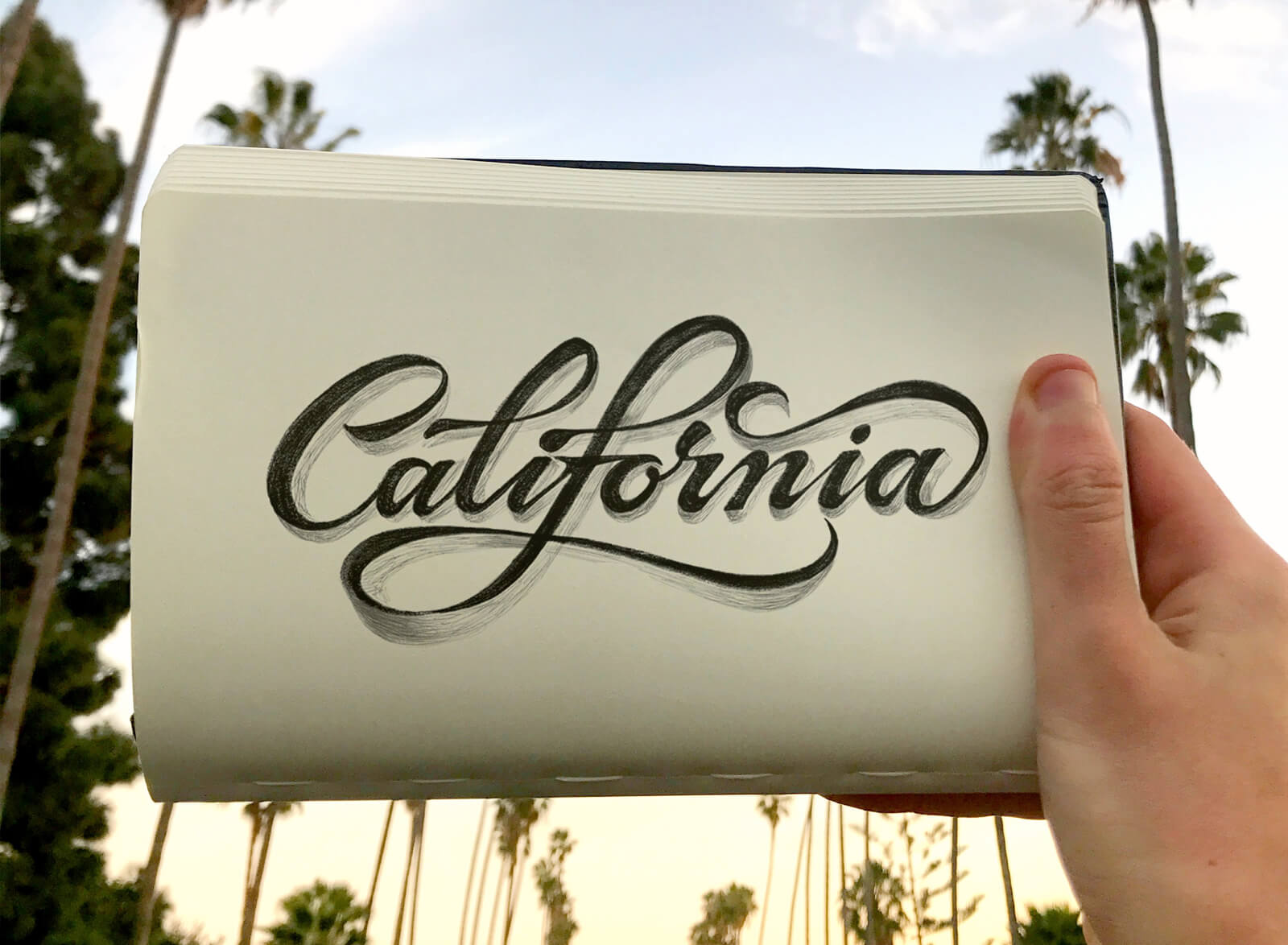 "California" lettering