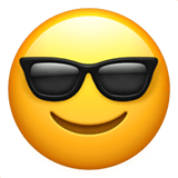 A smiling face emote with sun glasses