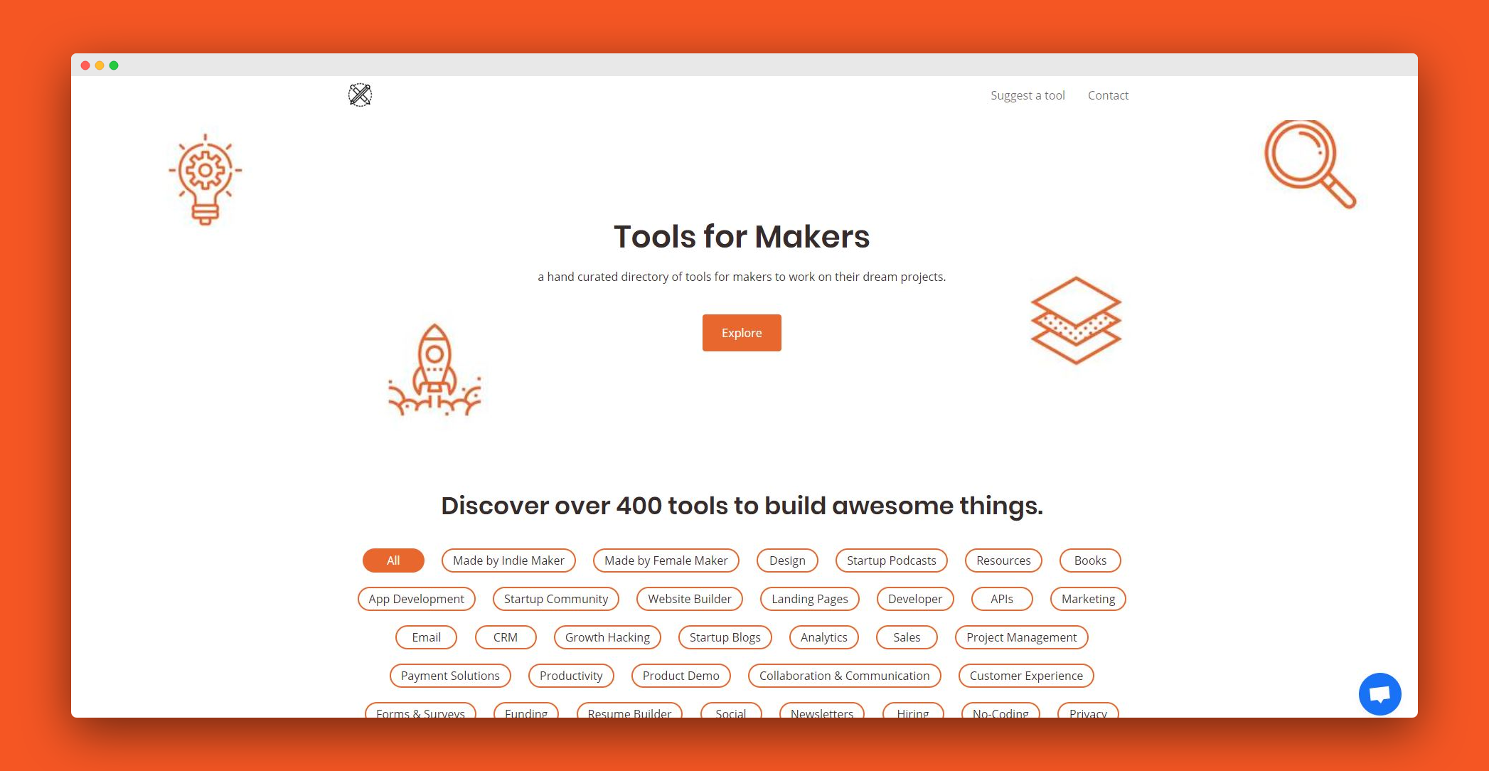 a hand curated directory of tools for makers to work on their dream projects