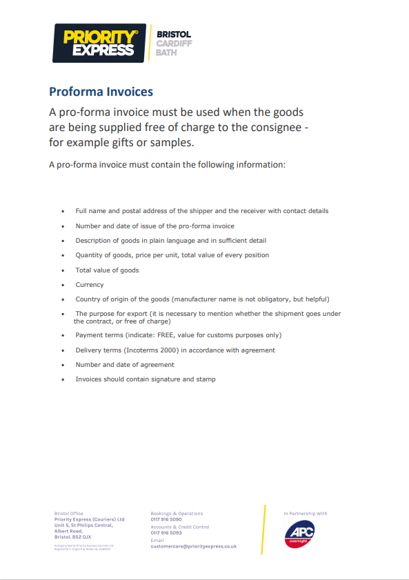 Proforma Invoices Guide