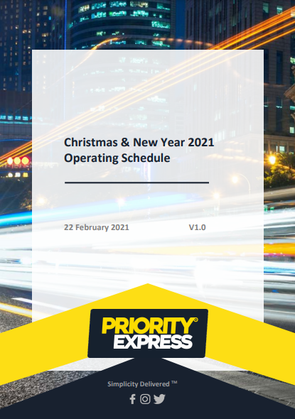 Christmas and New Year 2021 Operating Schedule