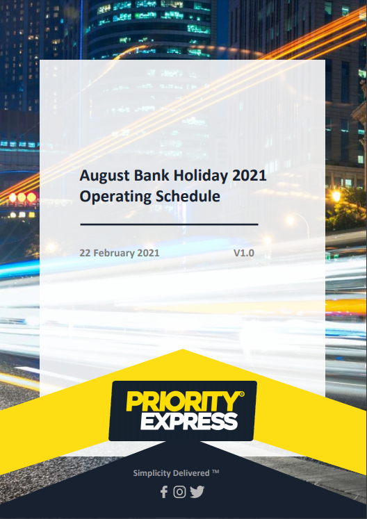 August 2021 Bank Holiday Operating Schedule