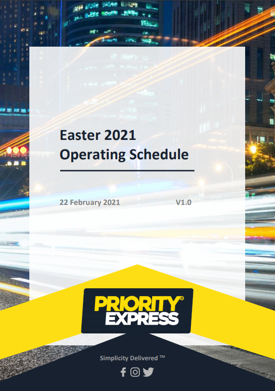 Easter 2021 Operating Schedule