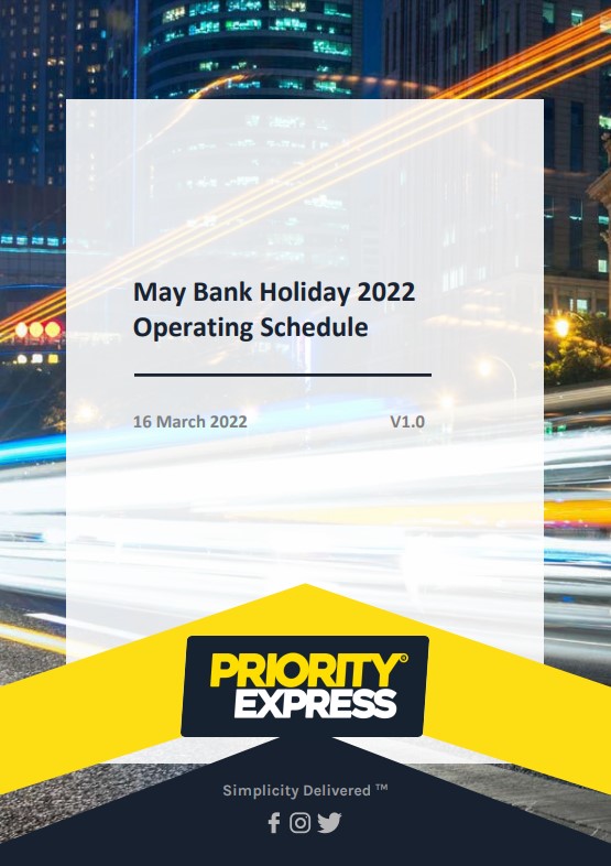 May Bank Holiday 2021 Operating Schedule