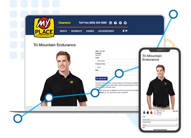 mim storefront on laptop