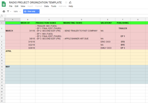 Production calendar