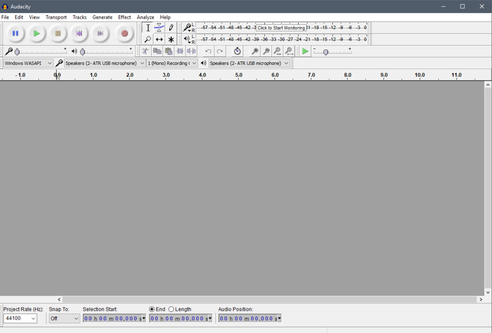 Audacity’s interface