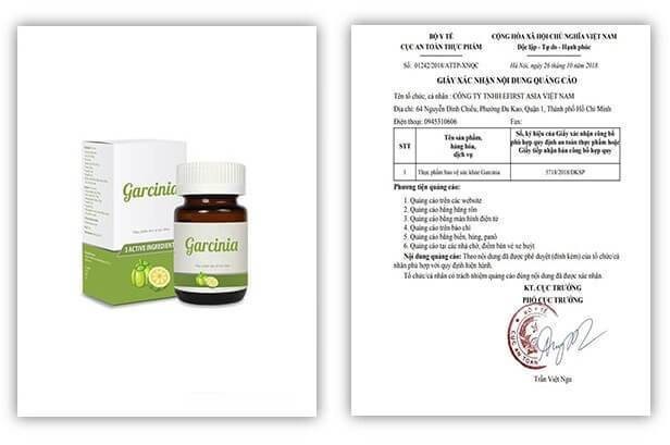 Garcinia được Bộ y tế cấp phép