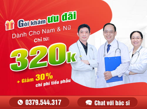 Click đăng ký gói khám nam khoa tổng quát chỉ 320K