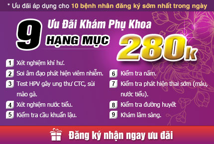 Ưu đãi khi đến khám phụ khoa