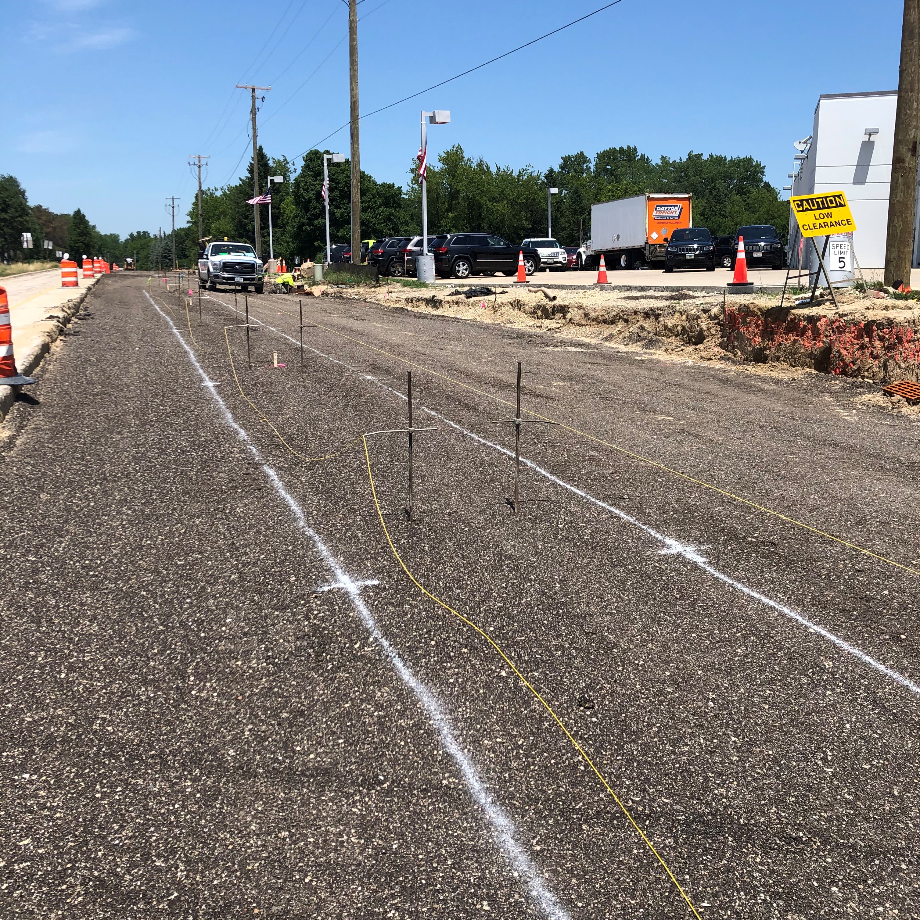 Preparation of concrete median on N. Hart Road