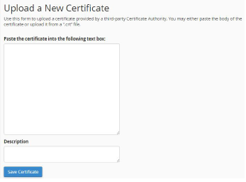 upload SSL certificates