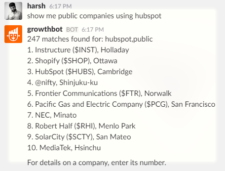 Interaction with Growthbot 3