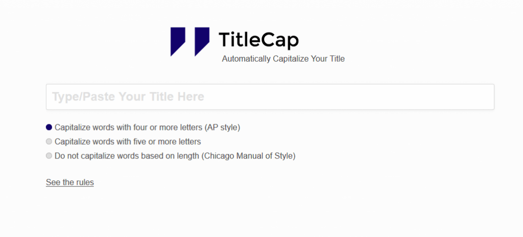 Title Capitalization Tool