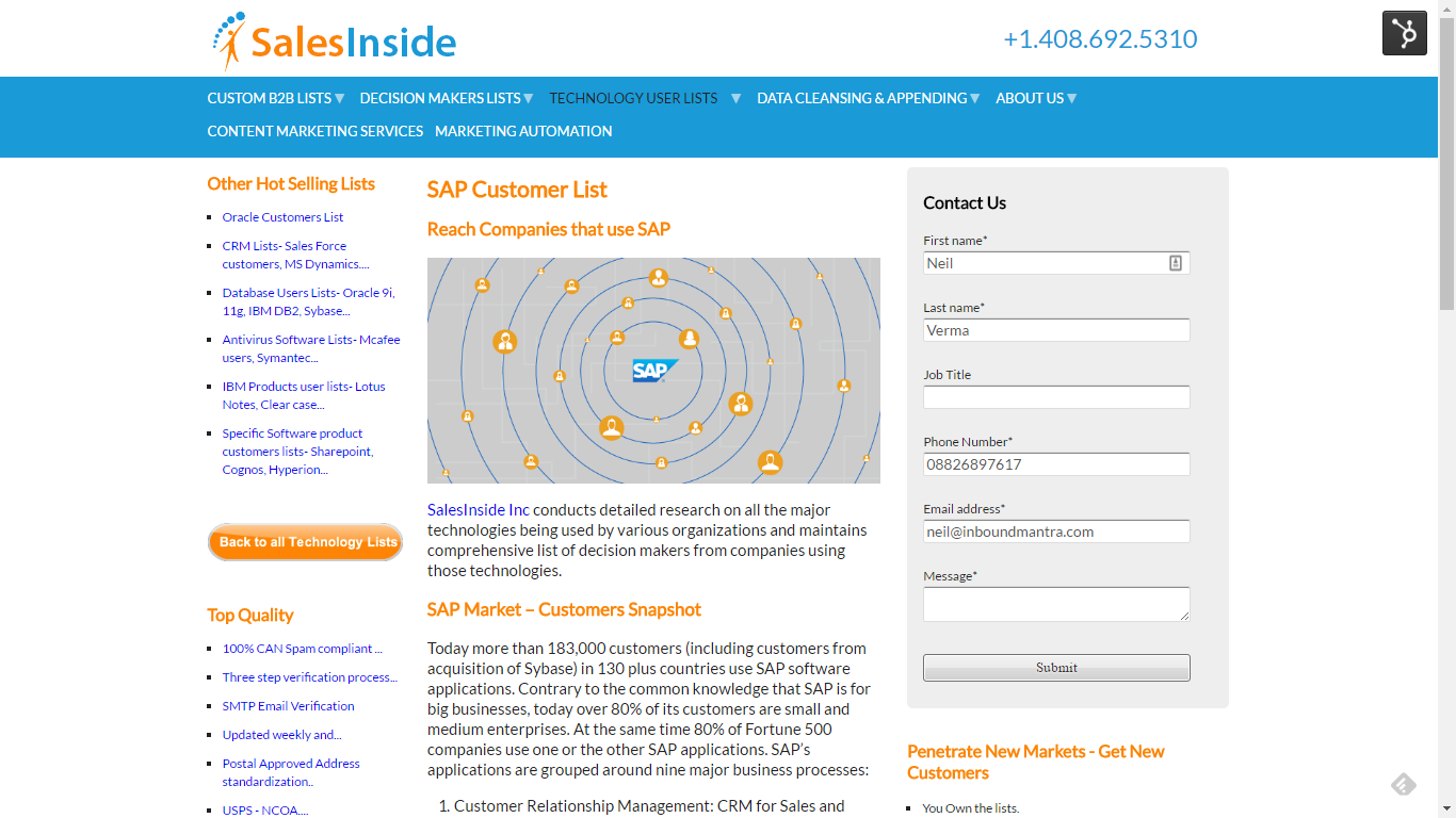 Old Landing Page - SalesInside Inc