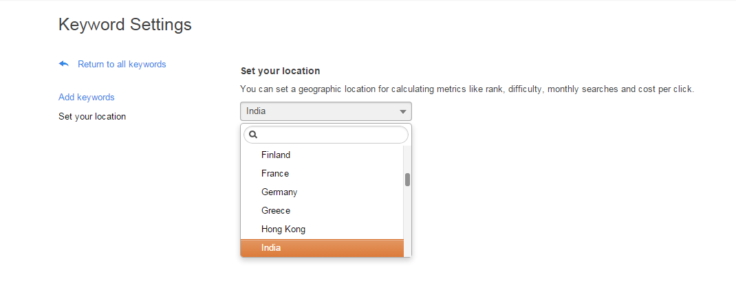 hubspot keyword tool keyword setting