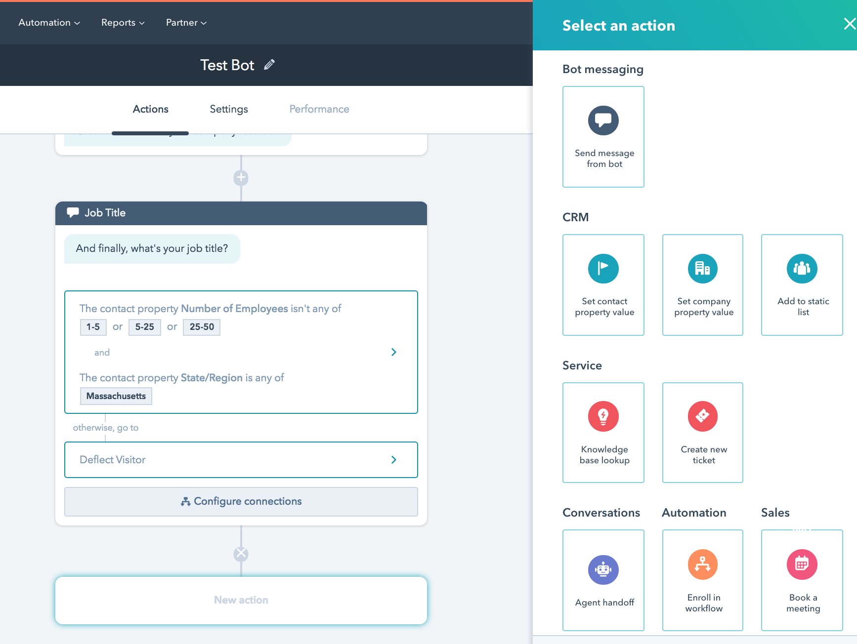 hubspot service hub conversation bot