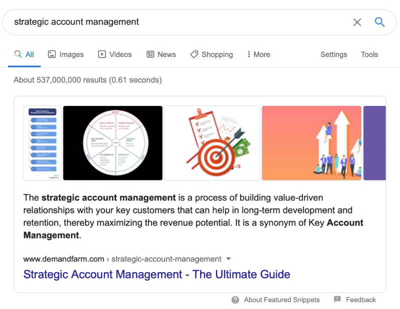 df inbound marketing success serp rich snippet