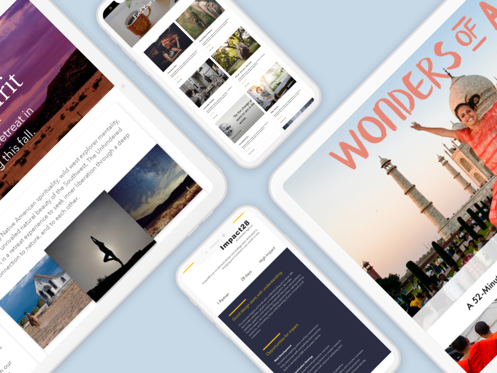 Mockups of various personal projects