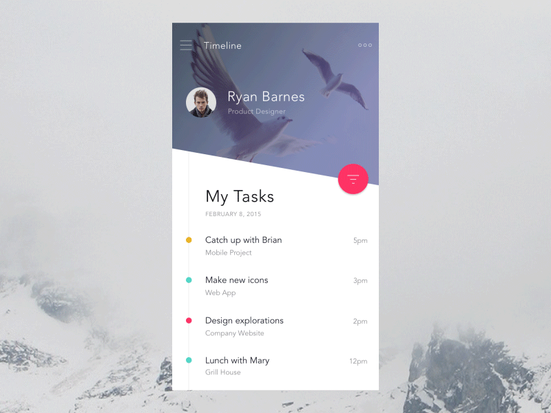 Filtros en Menú por Anton Aheichanka para InVision