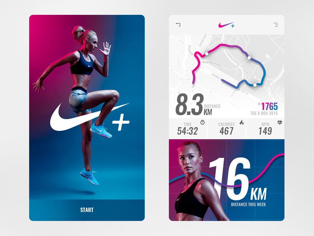 Nike+ running app concept por Samuel Scalzo