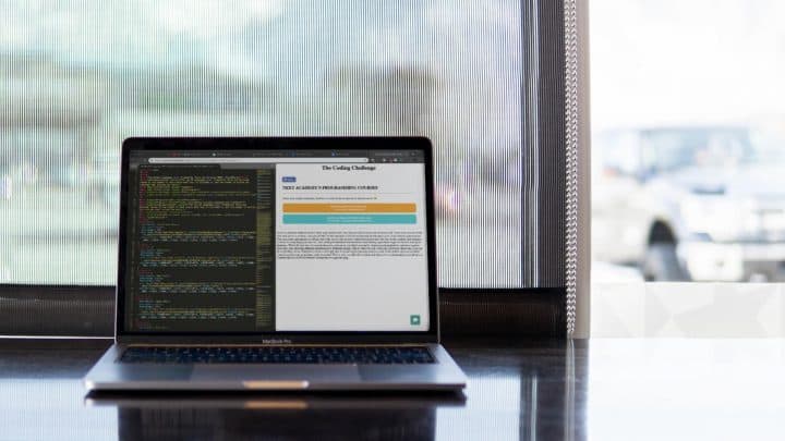 front-end coding language in a laptop