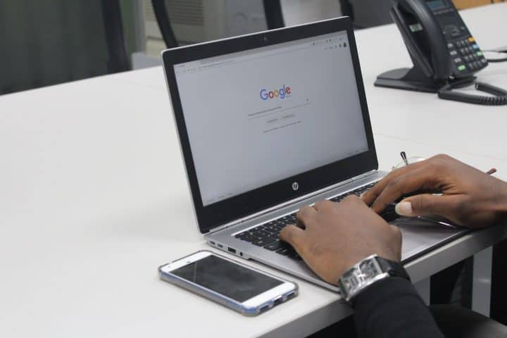 Google search on laptop