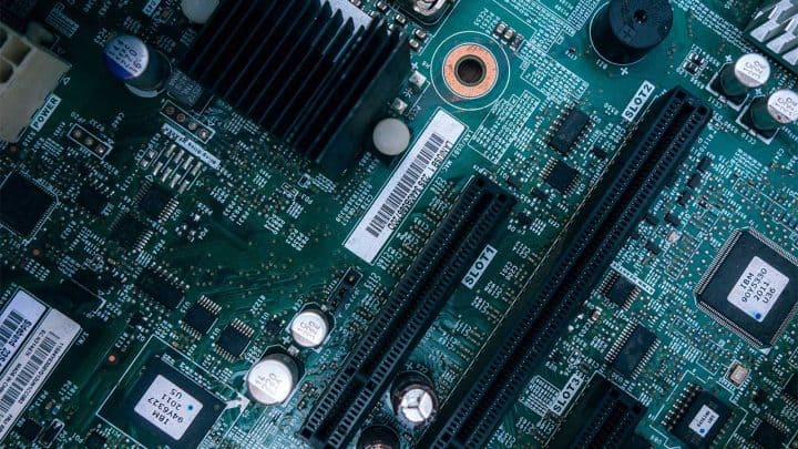 top view of cpu motherboard