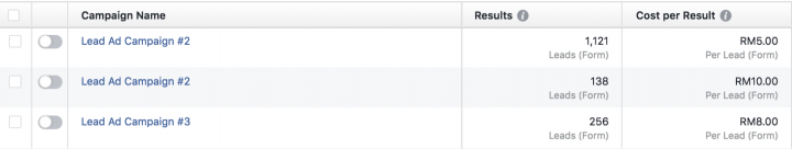 facebook lead ad example