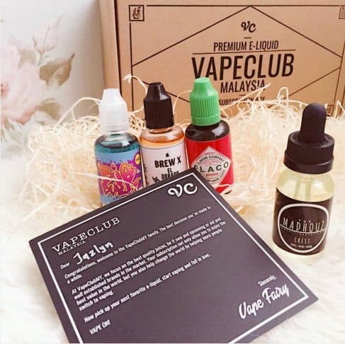 Inside the subscription box of VapeClubMY