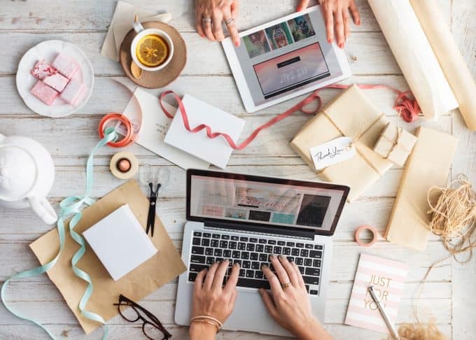 On laptop and ipad for digital marketing
