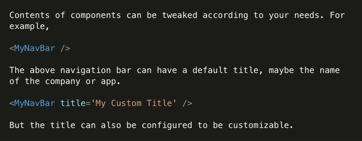 customizable components