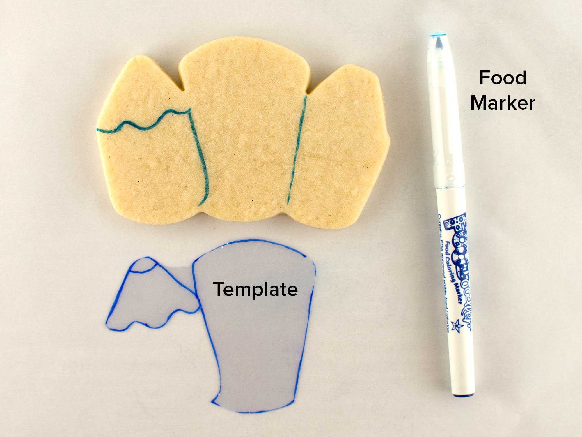 school supply cookies step 1