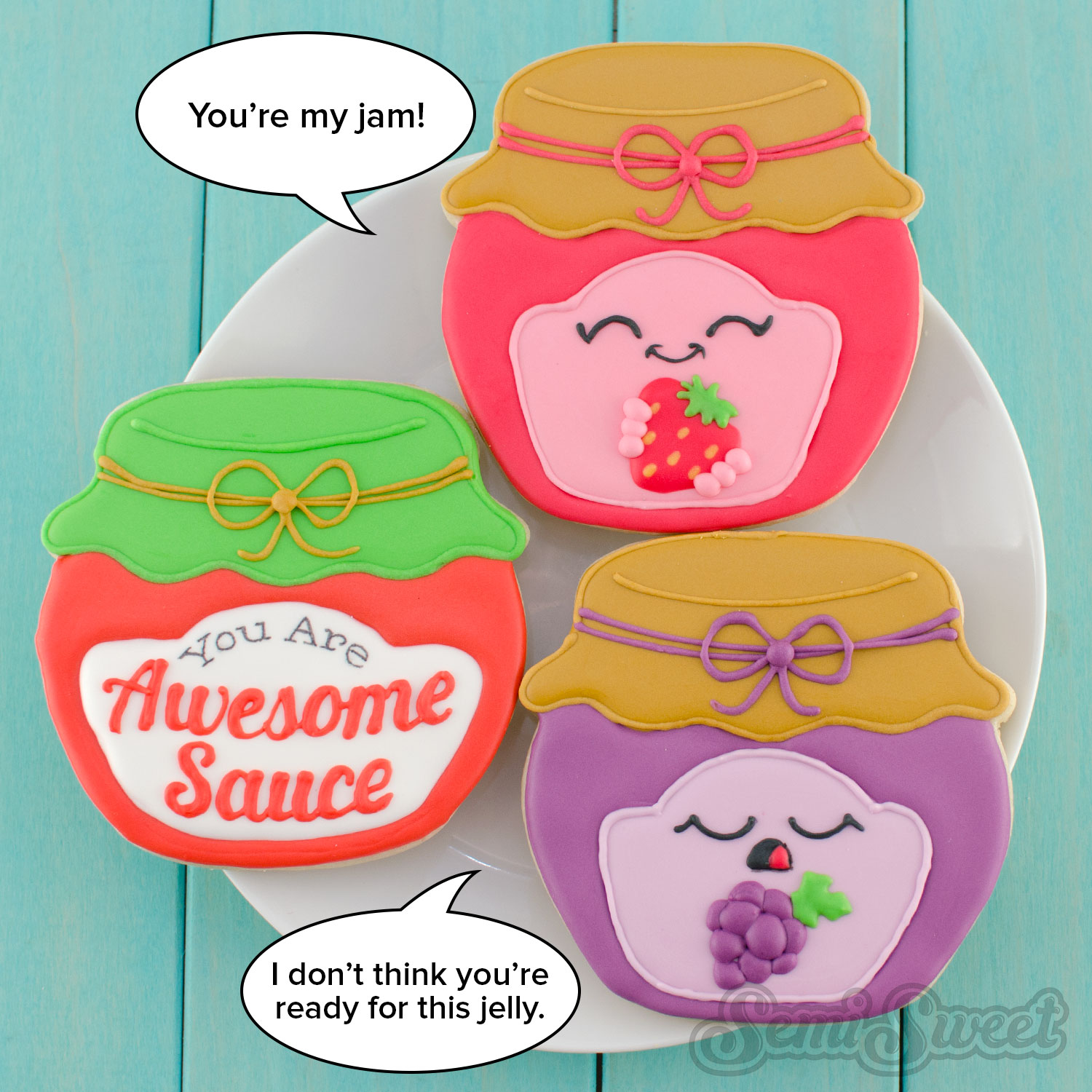 jelly jar cookies by SemiSweetDesigns.com