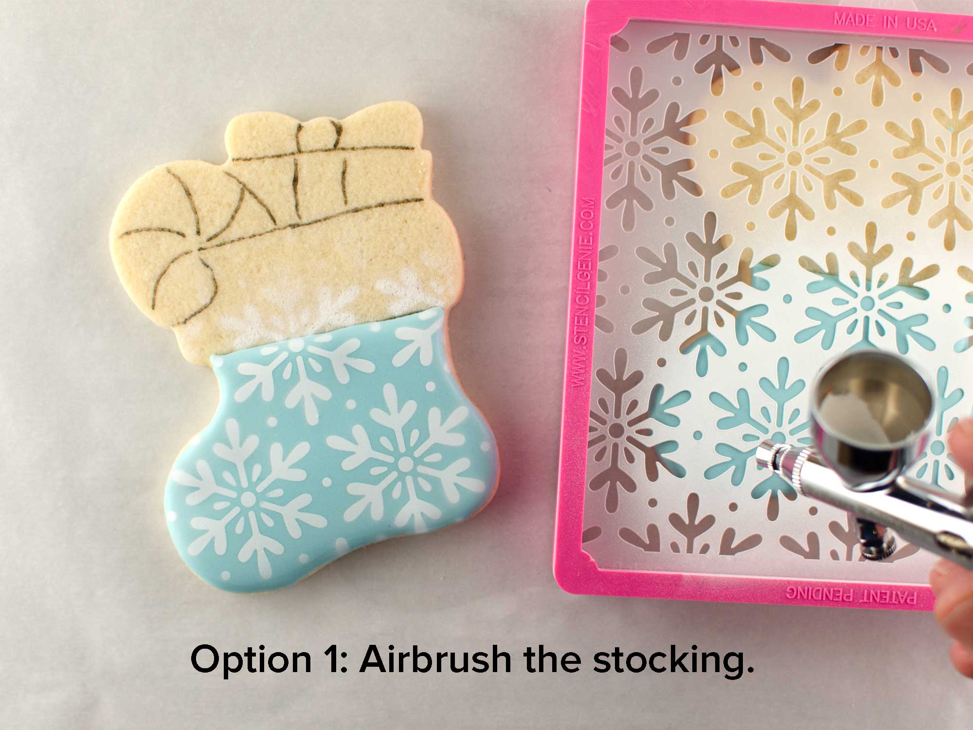 airbrushing cookies with white