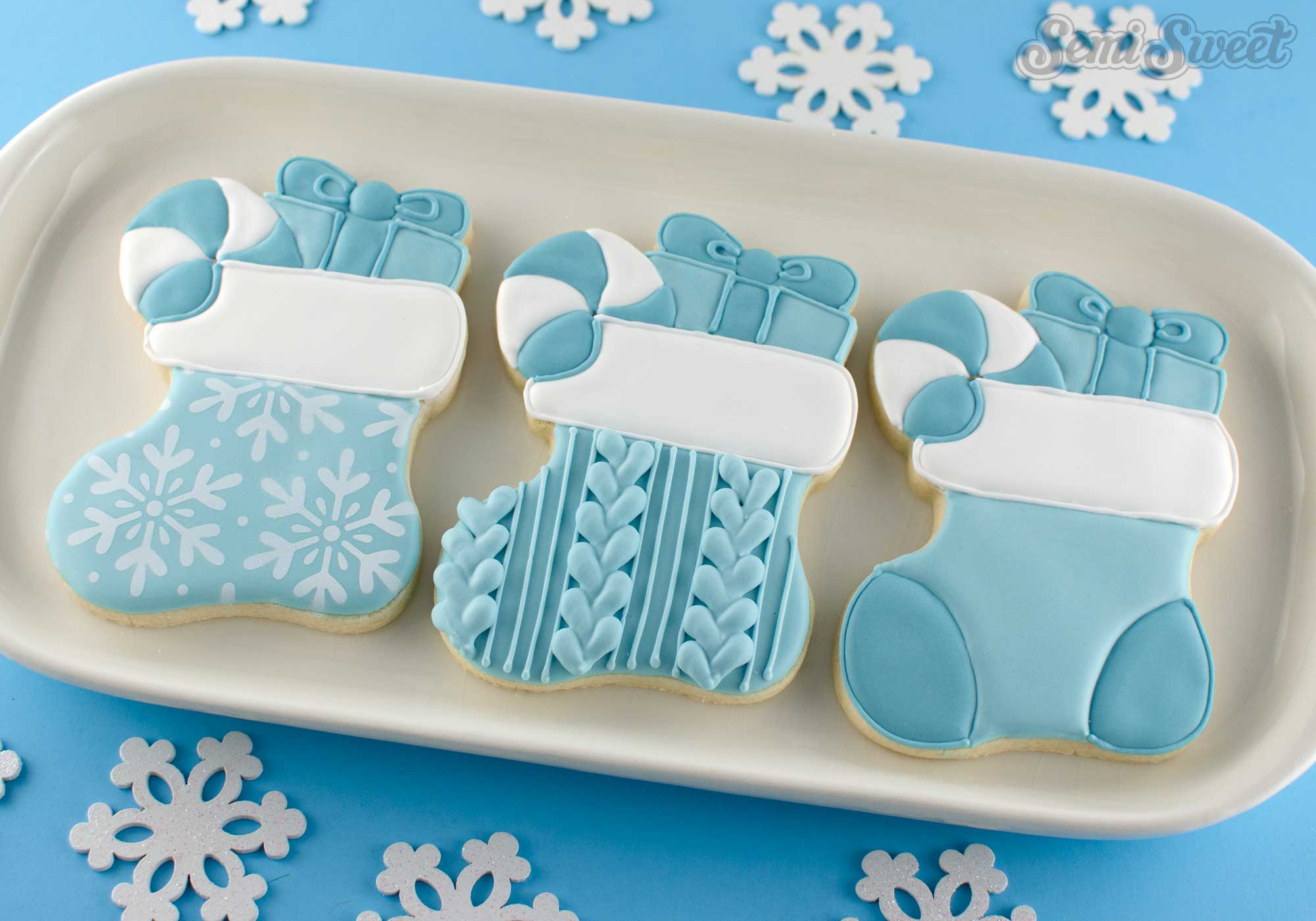 Christmas stocking cookies | Semi Sweet Designs